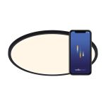 Nordlux Oja Smart 60 Luce da soffitto Metallo Nero 30W 3500lm - 827-865 Regolabile Bianca | 600mm - Wifi e Blutooth Dimmerabile