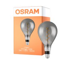 Osram Vintage 1906 LED E27 Pera Filamento Smoke 160mm 5W 110lm - 818 Bianco Molto Caldo | Dimmerabile - Sostitutiva 25W