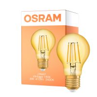 Osram Vintage 1906 LED E27 Pera Filamento Oro 4W 410lm - 824 Bianco Molto Caldo | Sostitutiva 40W
