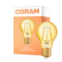 Osram Vintage 1906 LED E27 Pera Filamento Oro 2.5W 220lm - 824 Bianco Molto Caldo | Sostitutiva 25W