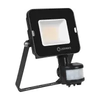 Ledvance Proiettore LED Compatto Nero 20W 1800lm 100D - 830 Luce Calda | IP65 - Simmetrico - Sensore di movimento e luce
