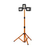 Ledvance Proiettore LED Lampada da cantiere Treppiedi Scuro Grigio 1X30W and 2x5W 3280lm 110D - 840 Bianco Freddo | IP54 - Ricaricabile - Simmetrico 