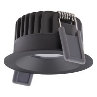 Ledvance Faretti LED Fix Aluminium Nero 8W 640lm 36D - 927 Bianco Molto Caldo | Ritaglio 68mm - IP44 - Miglior resa cromatica - Dimmerabile