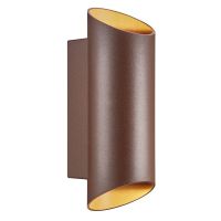 Nordlux Nico Luce Da Parete Aluminium Arrugginito Up & Down | IP54 - Adatto per 2x GU10