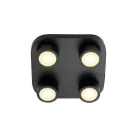 Nordlux Clyde Luce da soffitto 4-Faretti Metallo Nero 14W 950lm - 827 Bianco Molto Caldo | 85mm - A 3 Livelli Dimmerabile