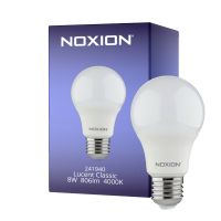 Noxion Lucent Classic LED E27 Pera Ghiaccio 8W 806lm - 840 Bianco Freddo | Sostitutiva 60W