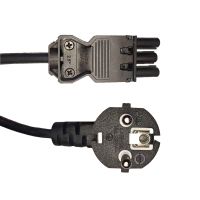 Noxion GST - Compatibile Cavo di alimentazione Nero - Femmina + Schuko Europlug - 2m - 3 pole 0.75mm2