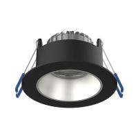 Noxion Faretti LED Ares Profondo ring Nero 6W 540lm 927-940 3CCT - con Inner Il Anello Argento | Ritaglio 68mm