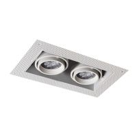 Noxion Incasso Spot Senza bordi Pro 2x MR16 Inclinabile Bianca | Ritaglio 181x97mm - GU10 Attacco
