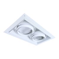 Noxion Incasso Spot Senza bordi Pro 2x AR111 Inclinabile Bianca | Ritaglio 314x164mm - G53 Attacco