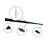 Bright Choice Rail Set 1-Fase 3 Metro Nero | incl. Tappo Di Chiusura, Connettore di Alimentazione e L-Connettore