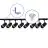Bright Choice Set completo 1-Fase Rail L 2 x 2 Metro Nero | incl. 8x Faretti + GU10 2700K 3W Dimmerabile + Tappo Di Chiusura, Connettore di Alimentazione e L -Connettore