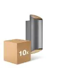 Confezione Multipack 10x Nordlux Nico Luce Da Parete Aluminium Antracite Up & Down | Adatto per 2x GU10